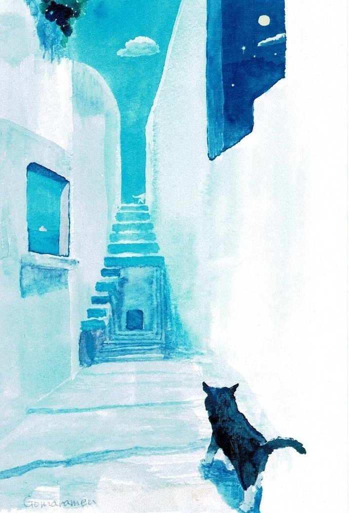 オリジナルポストカード（黒猫の旅その１）