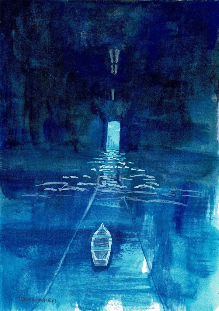 水彩画（原画）「夢で見た風景」