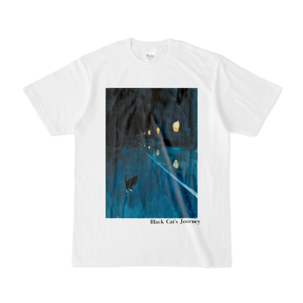 黒猫の旅Tシャツ2