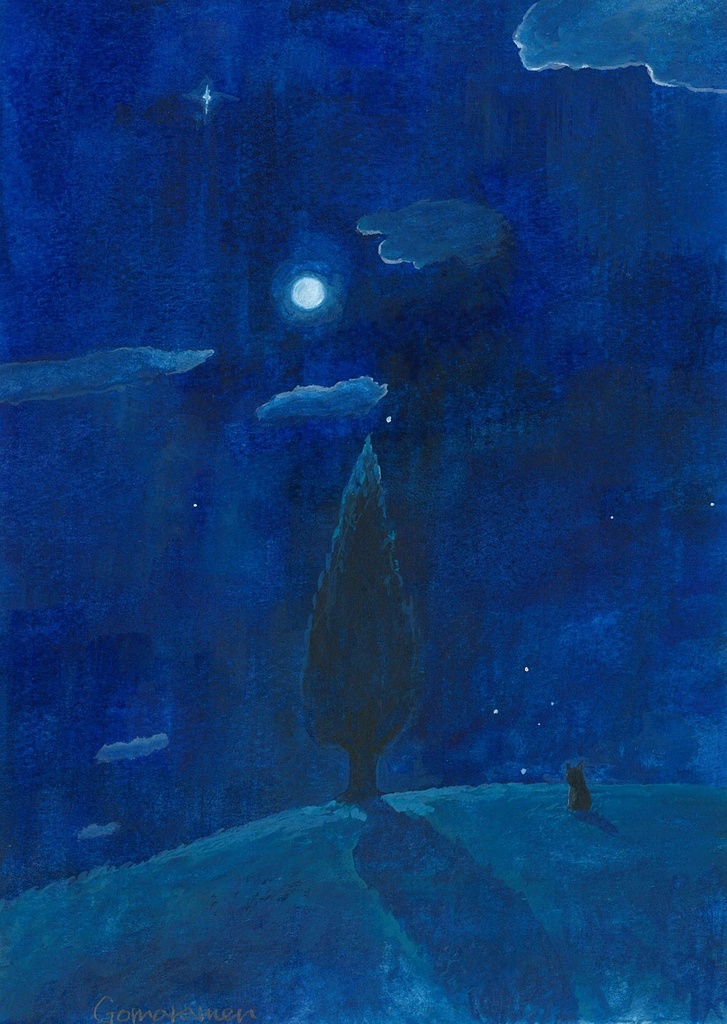 水彩画（原画のみで額はつきません）「待ち合わせ」