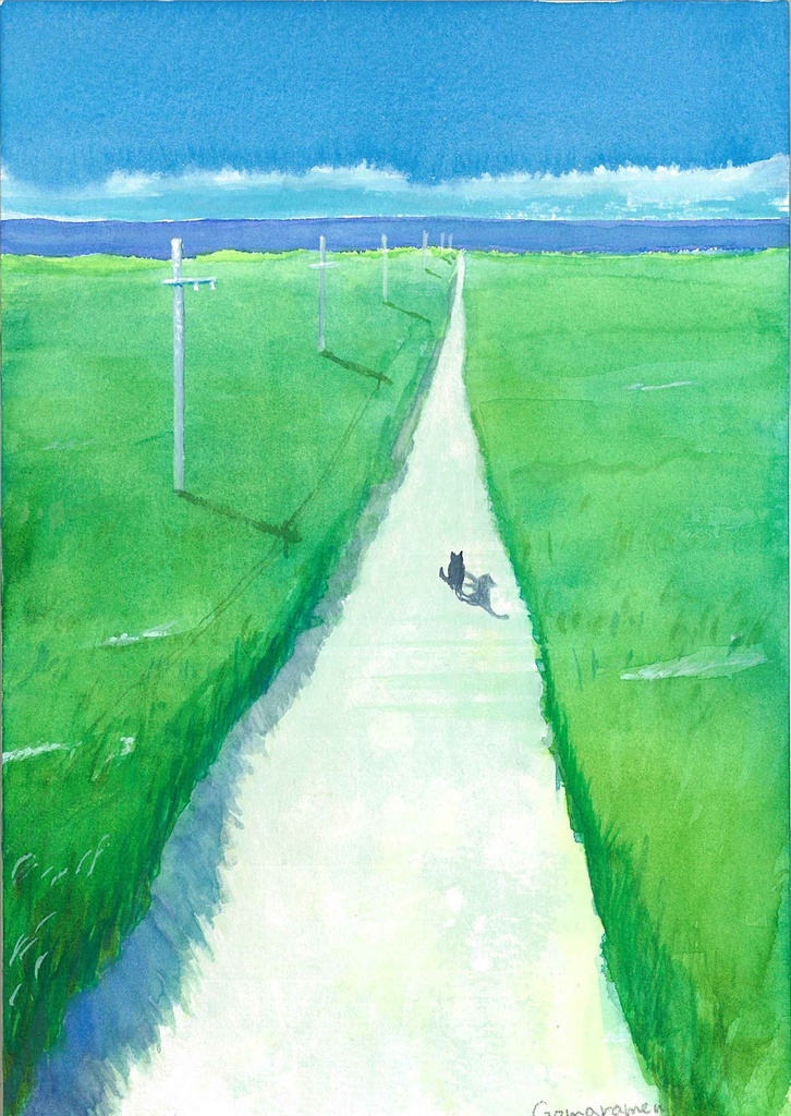 水彩画（原画のみで額はつきません）「ざわわ」