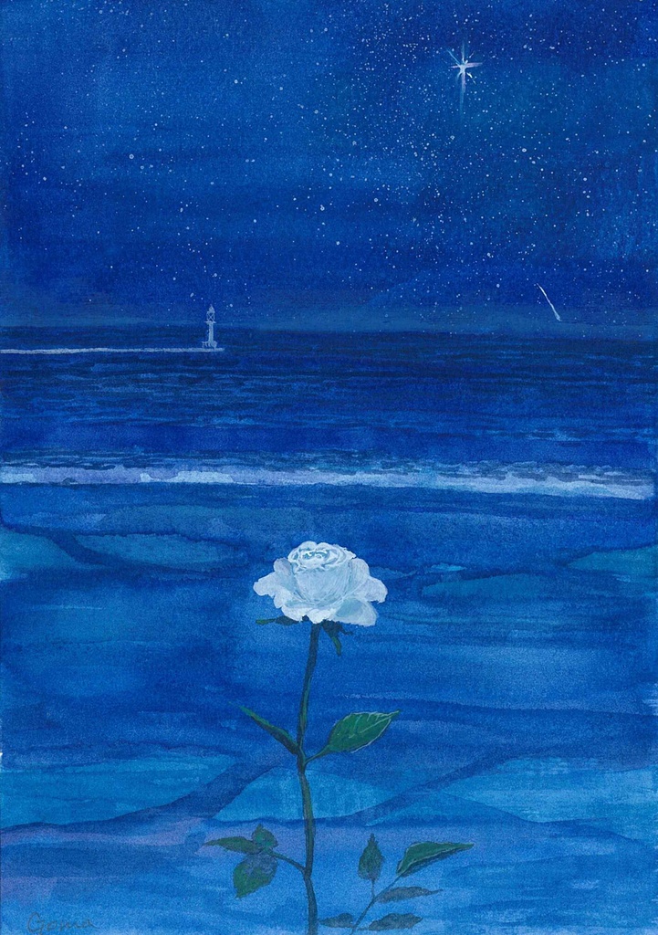 水彩画（原画のみで額はつきません）「薔薇」