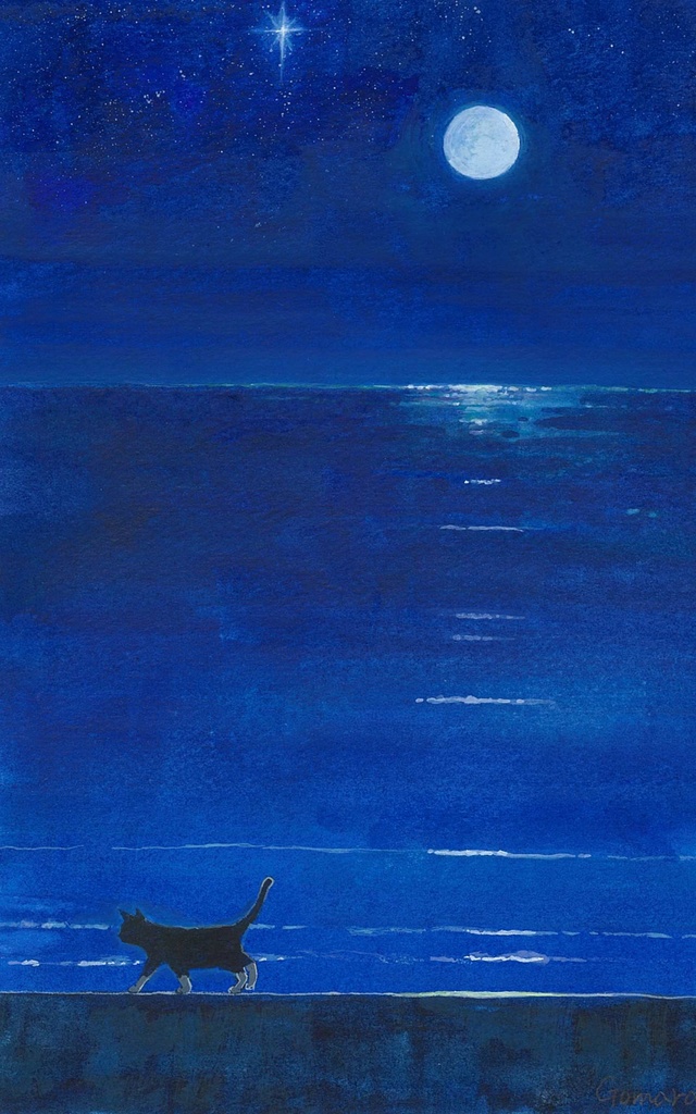 水彩画（原画のみで額はつきません）「思索」