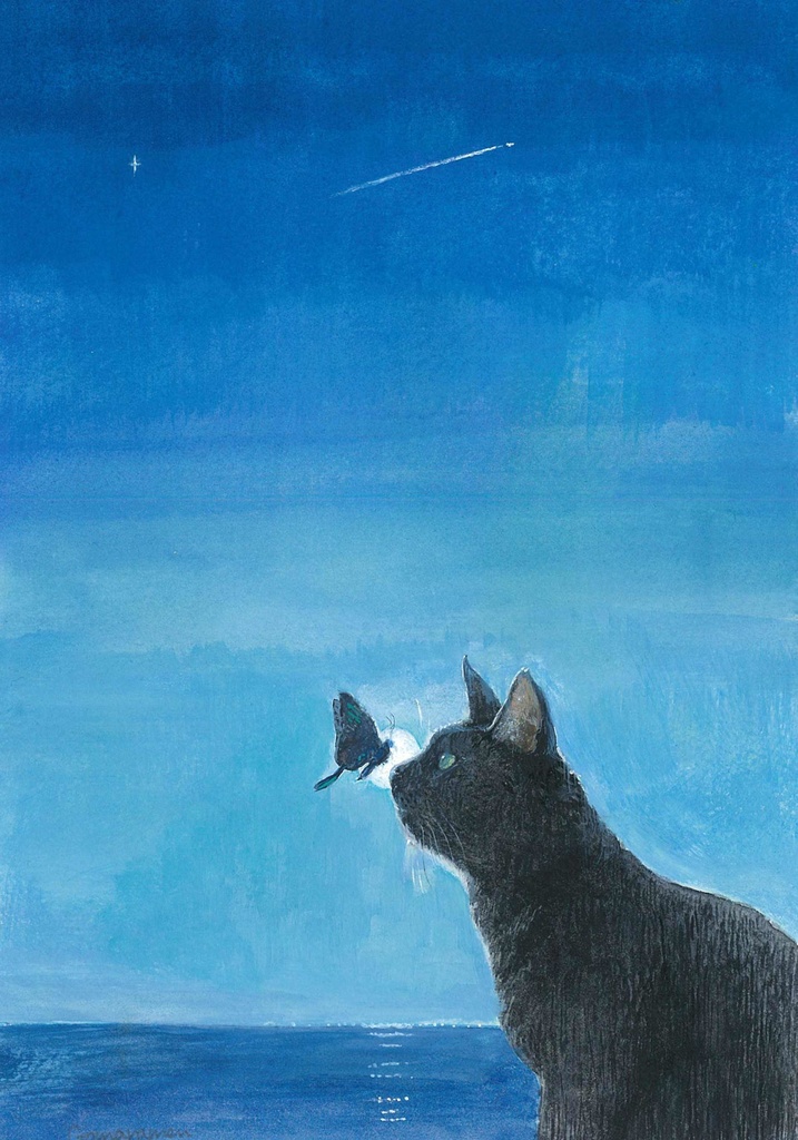 水彩画（原画）（額装済み）「接吻」