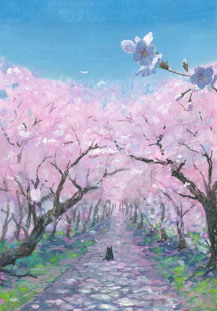 水彩画（原画のみで額はつきません）「満開」