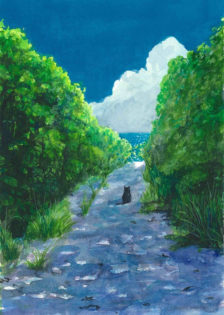 水彩画（原画）（額装済み）「夏の王国」