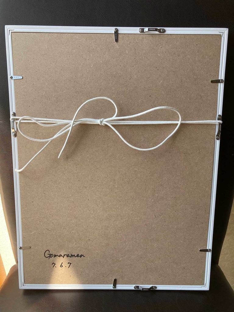 水彩画(原画)(額装済み)「赤い傘」