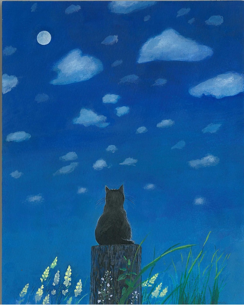 水彩画（原画）（額装済み）「朝の風」
