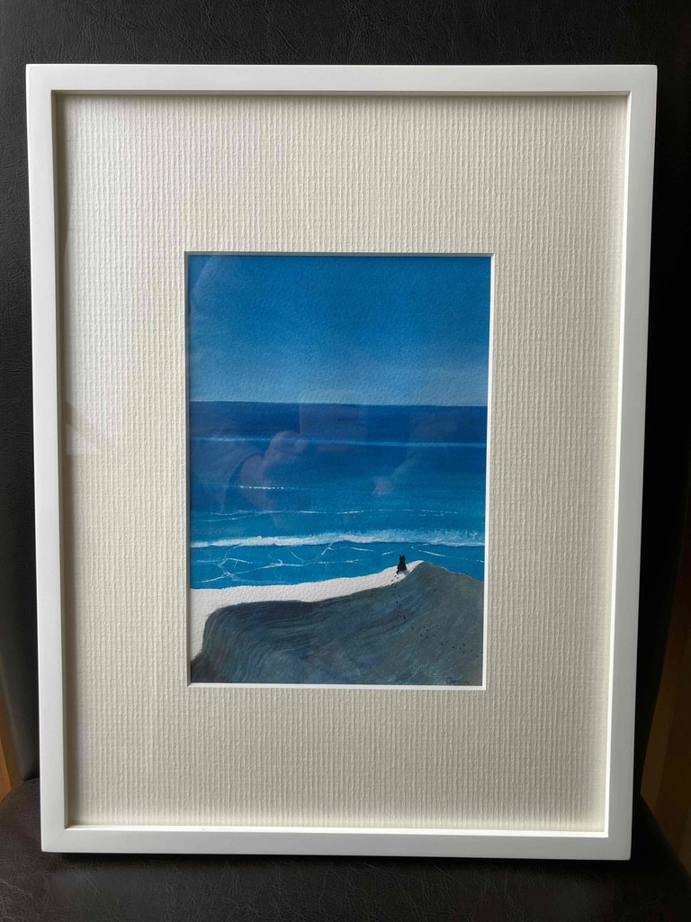 水彩画(原画)(額装済み)「水平線」