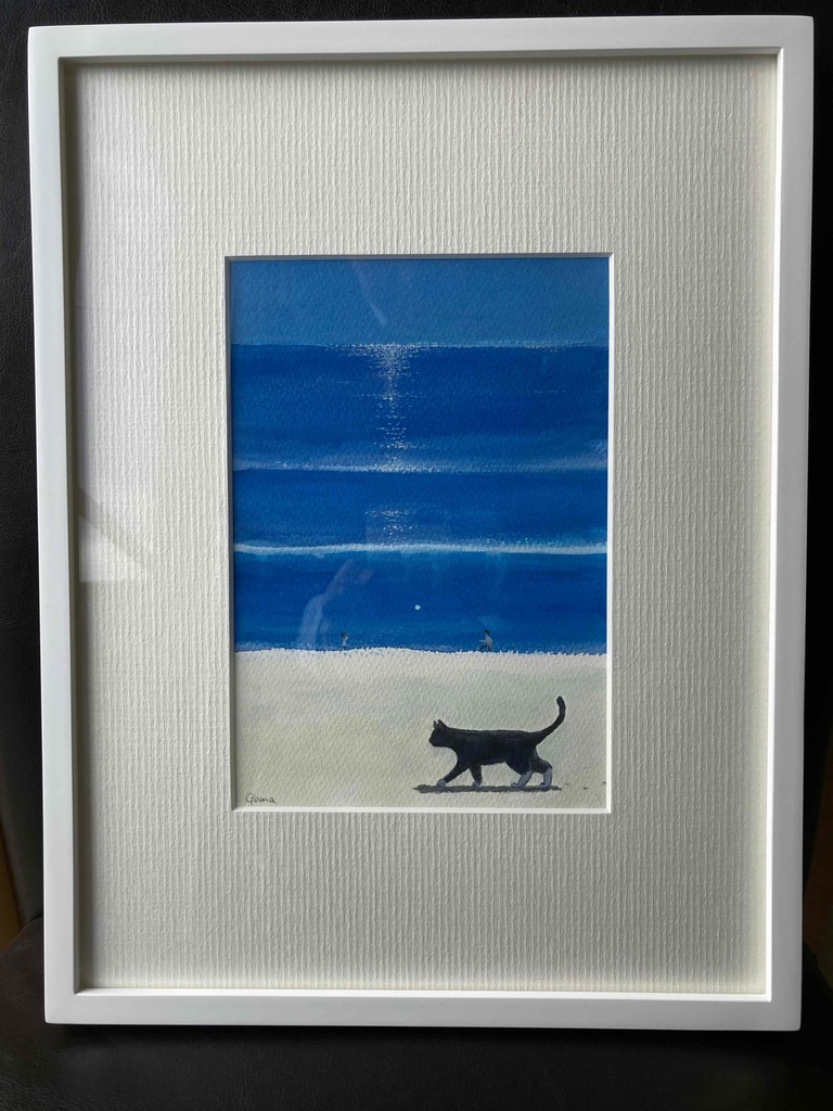 水彩画(原画)(額装済み)「海」