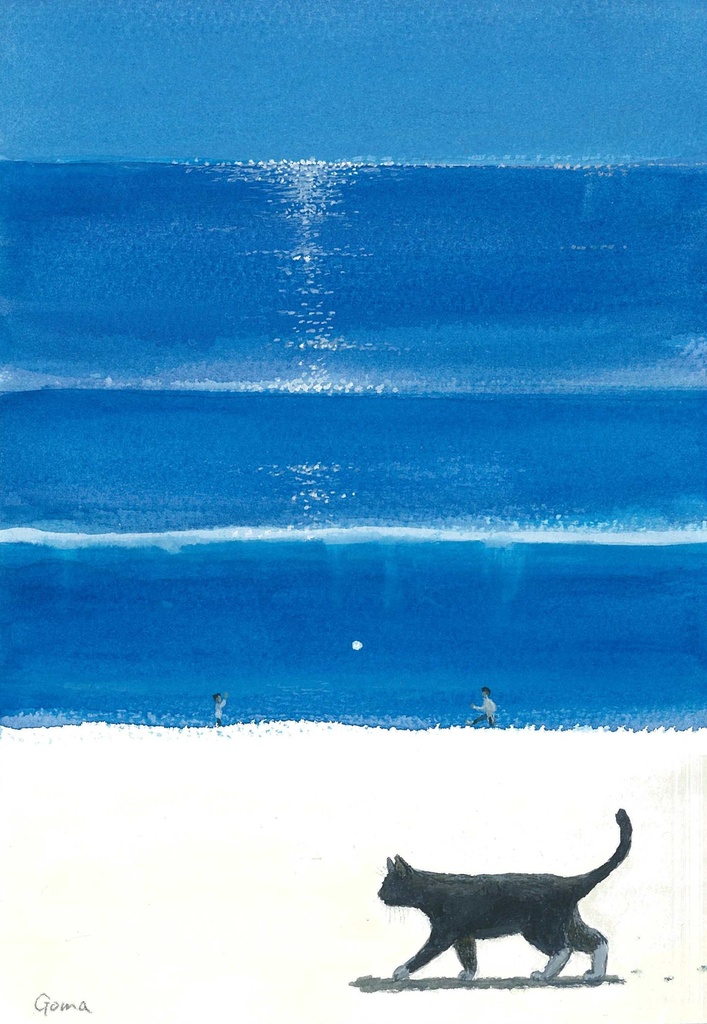 水彩画(原画)(額装済み)「海」