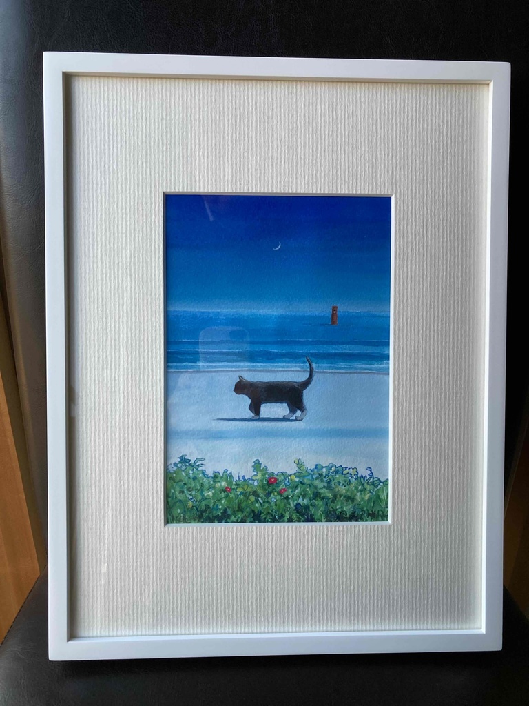 水彩画(原画)(額装済み)「ポスト」