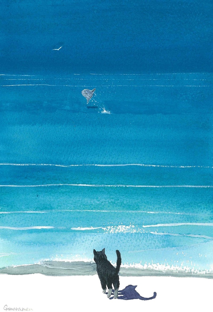 水彩画（原画）（額装済み）「それぞれの道」