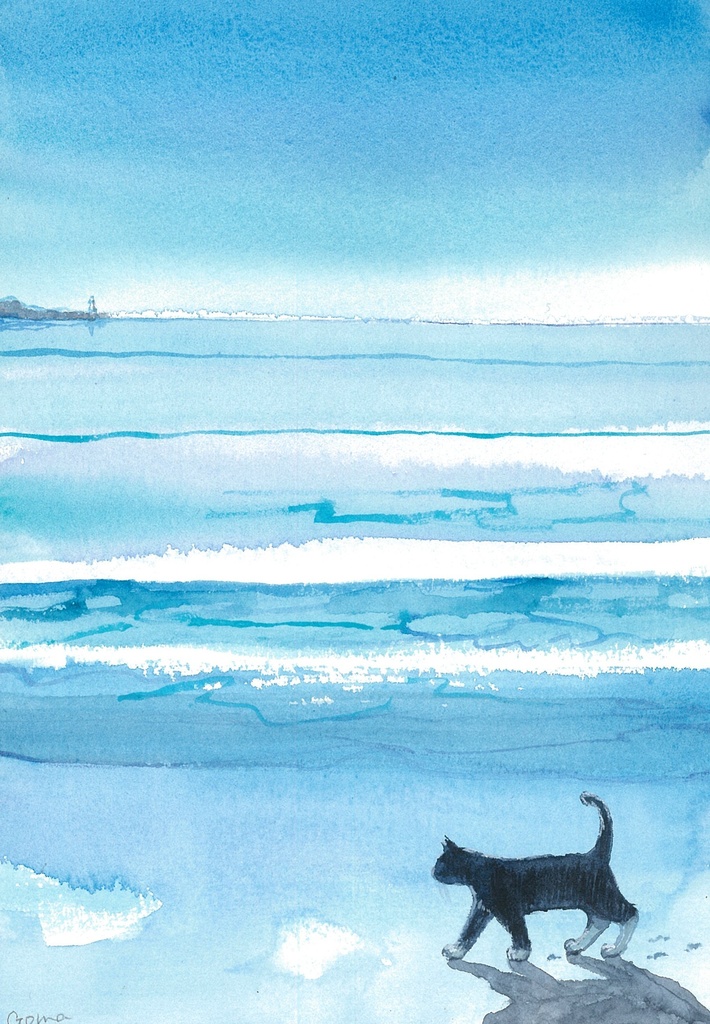 水彩画（原画）（原画のみで額はつきません）「休日」