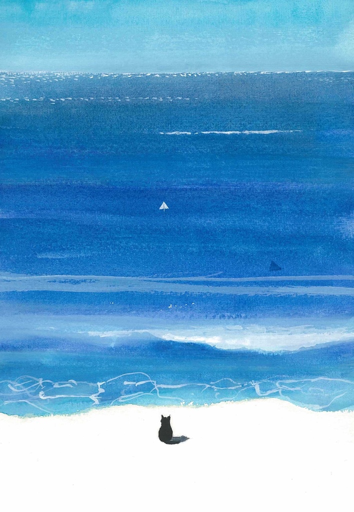 水彩画（原画）(額装済み）「紙ヒコーキ」