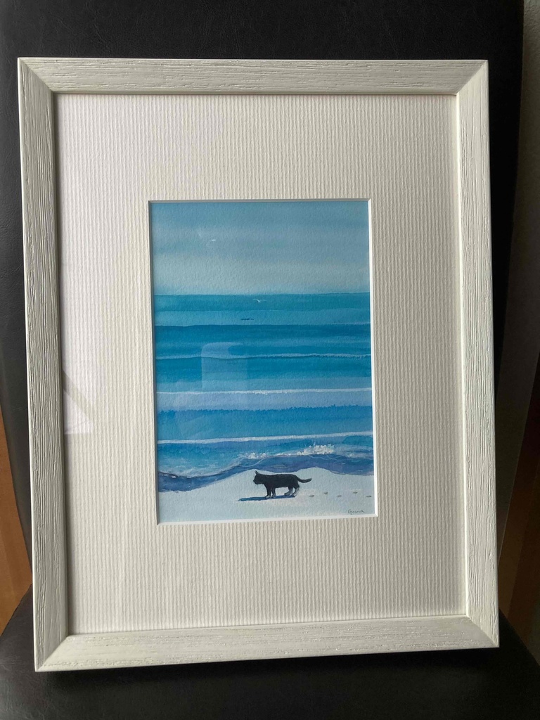 水彩画(原画)(額装済み)「孤独」