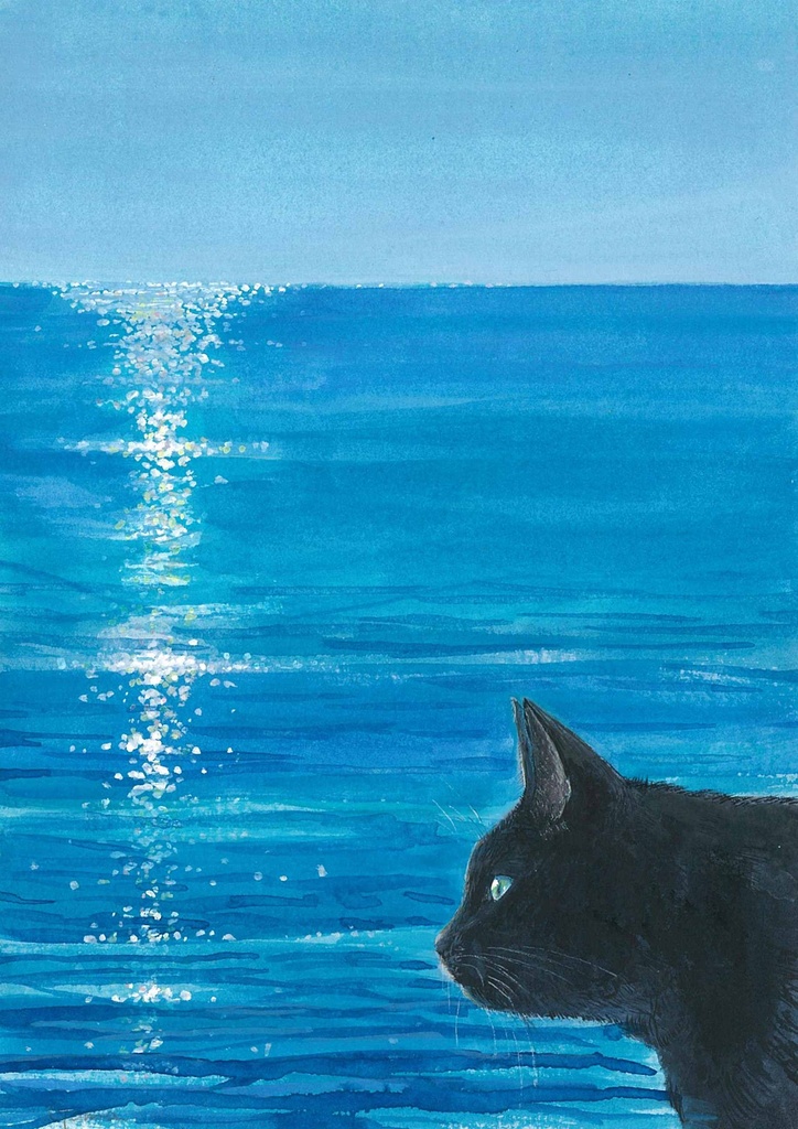 水彩画（原画）（額装済み）「水面」