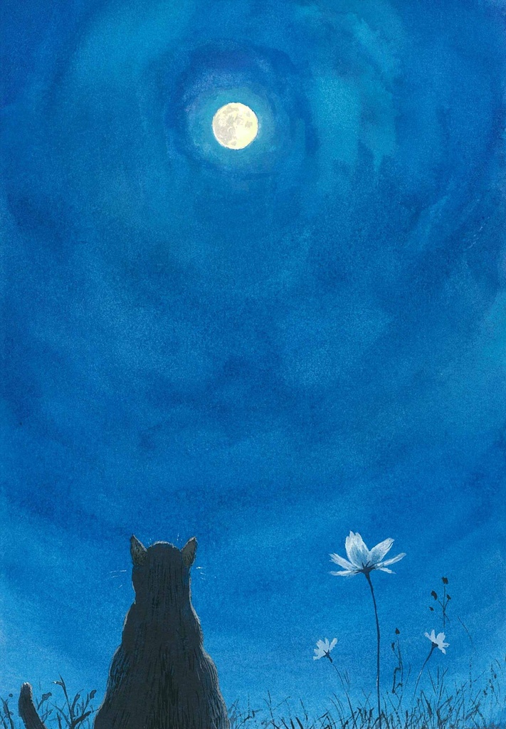 水彩画（原画）（額装済み）「コスモス」