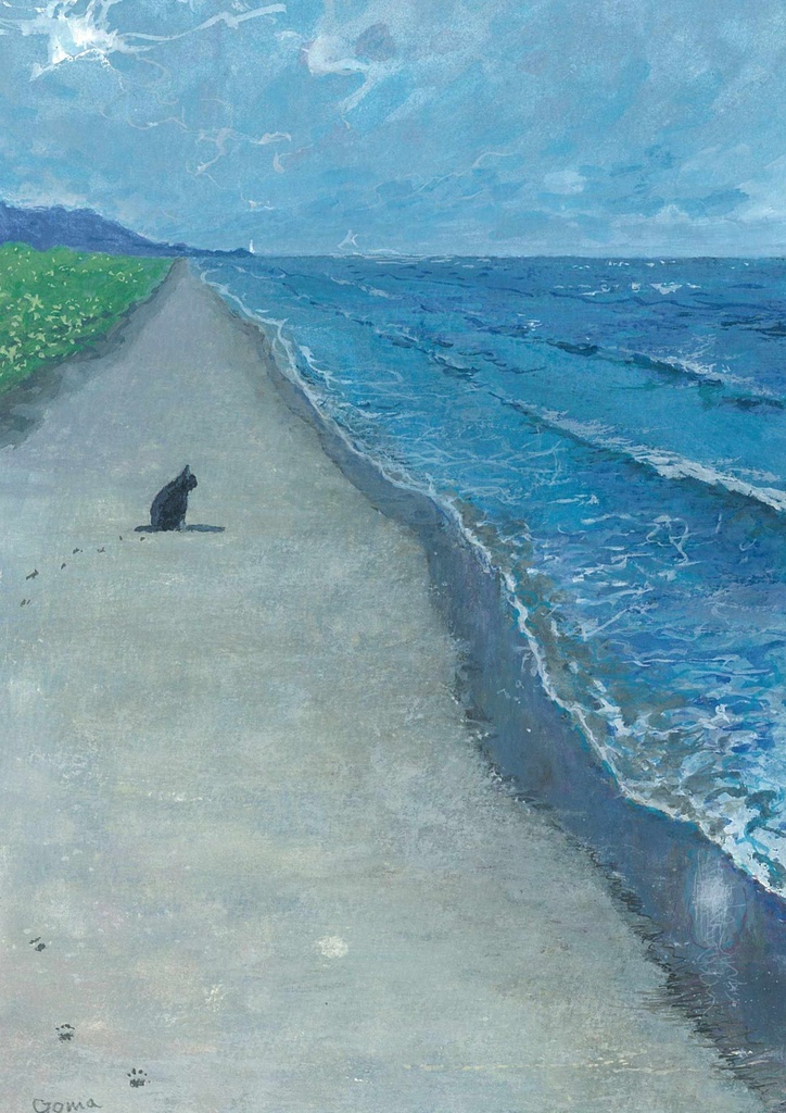 水彩画（原画）（額装済み）「一休み」