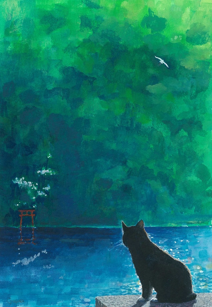 水彩画（原画）（額装済み）「白鷺」