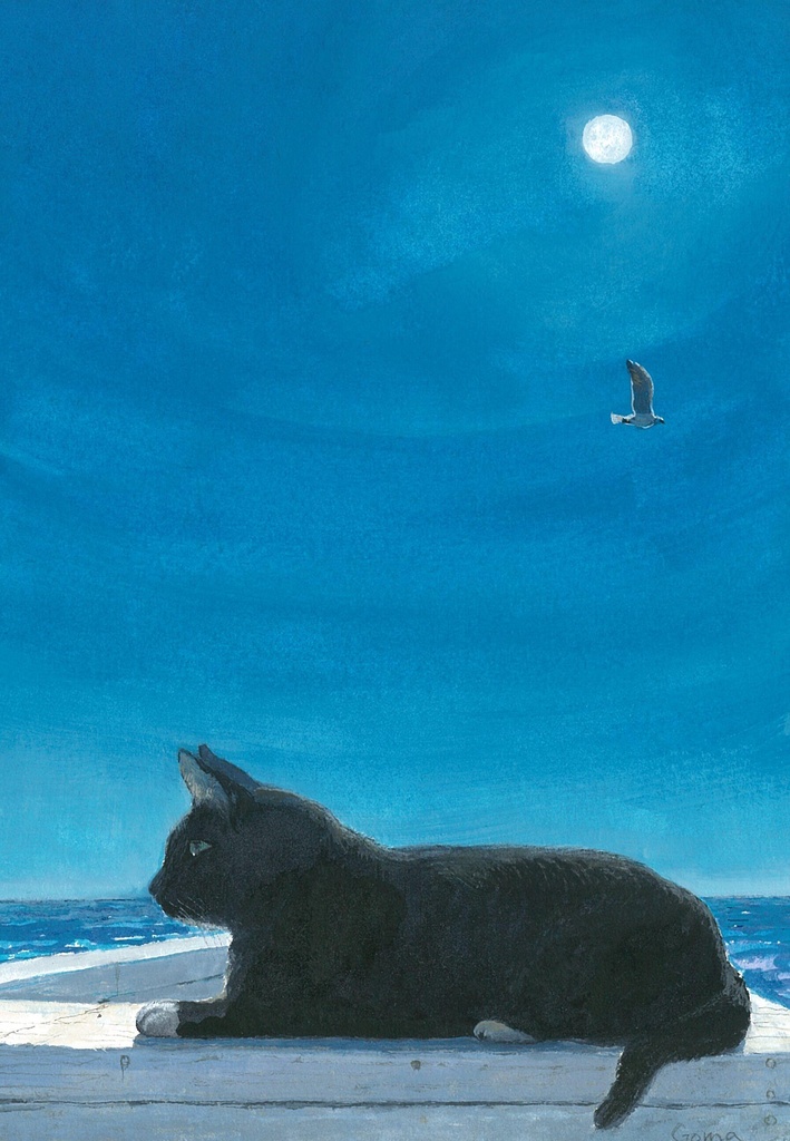 水彩画（原画）（額装済み）「リゾート気分Ⅱ」