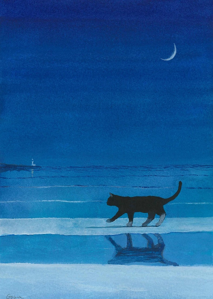 水彩画（原画）（額装済み）「青い朝」
