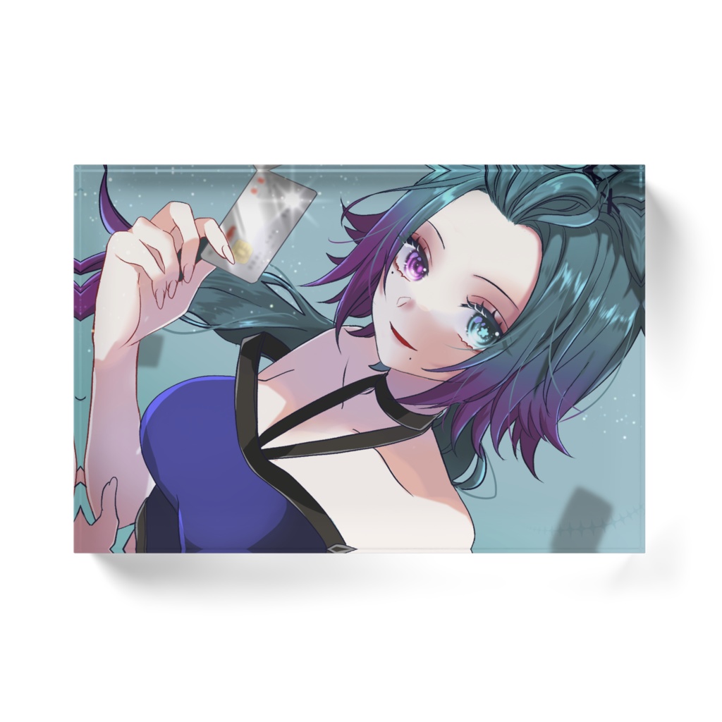 欲秤えるくしのアクリルブロック