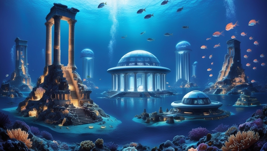 🌊 幻想的な深海都市 – ミステリアスな海底の世界セット 🐚