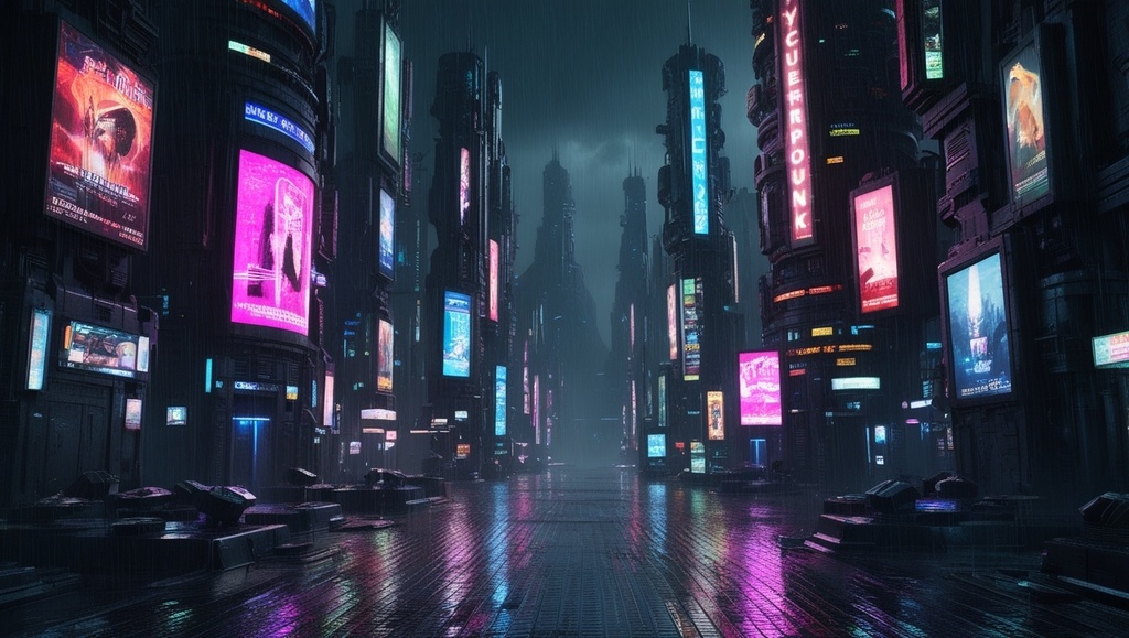 🌃 ネオン輝く未来都市 – 近未来サイバーパンク背景セット 🌟