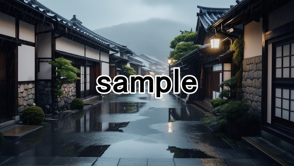 雨上がりの路地裏風景【商用利用可・高解像度・16:9比率】