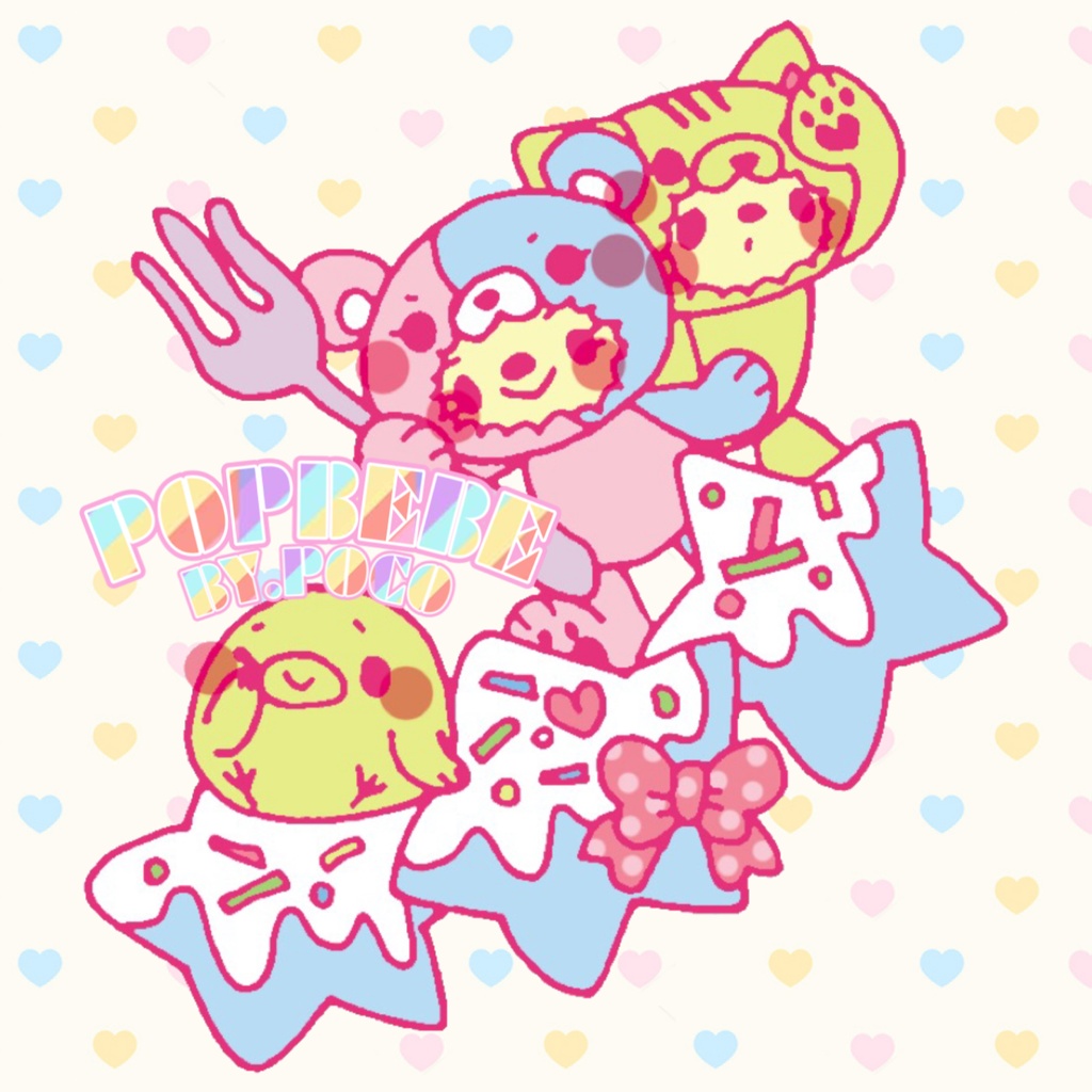 POPBEBE♡Originalitemきぐるみーず&ぴよ缶バッジ