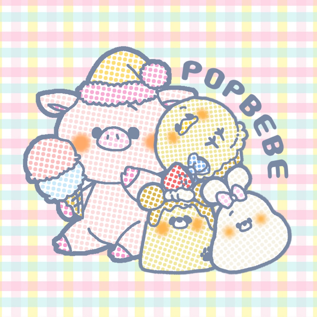 POPBEBE♡Originalitemぶーちゃん御一行缶バッジ