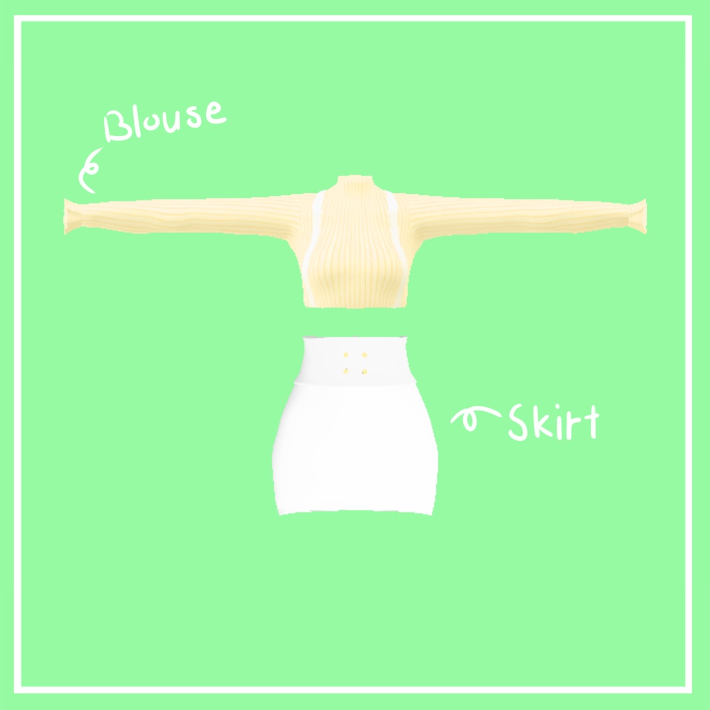 「アッシュ」 (ASH) 専用【3D衣装モデル】skirt suspender