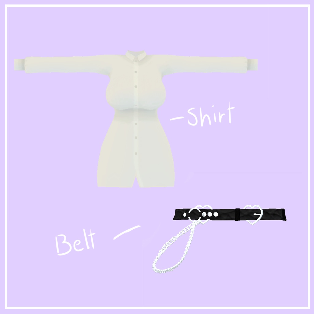 「イメリス」 (IMERIS) 専用【3D衣装モデル】Belt shirt