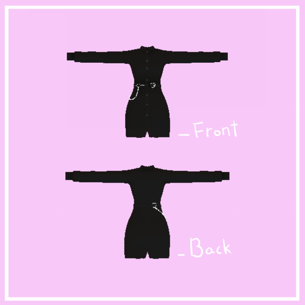 「透羽, スウ」 (Sue) 専用【3D衣装モデル】Belt shirt