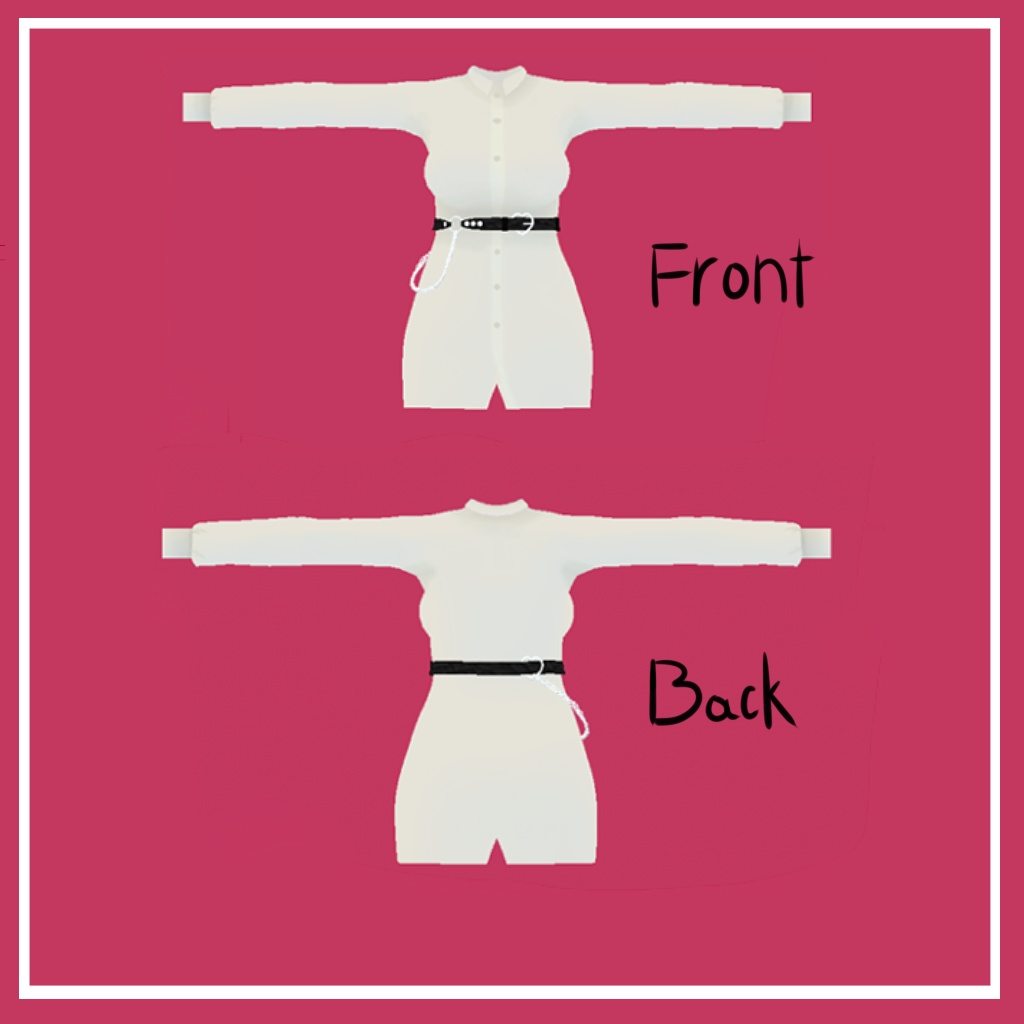 「くろなつ」 (Kuronatu) 専用【3D衣装モデル】Belt shirt