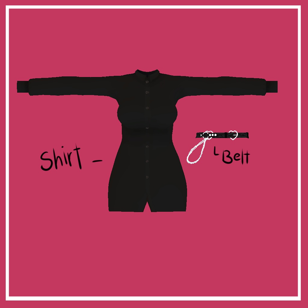 「くろなつ」 (Kuronatu) 専用【3D衣装モデル】Belt shirt