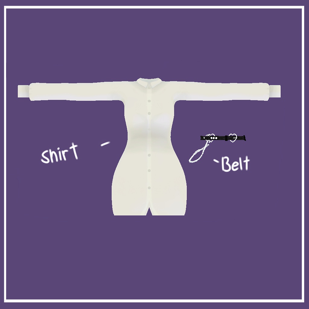 「舞夜」 (Maya) 専用【3D衣装モデル】Belt shirt