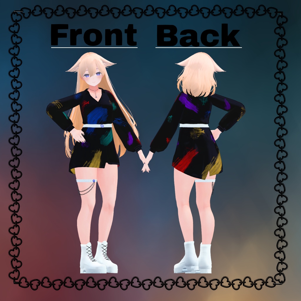 「桔梗」 (Kikyo) 用【3D衣装モデル】 Belt shirt.v2