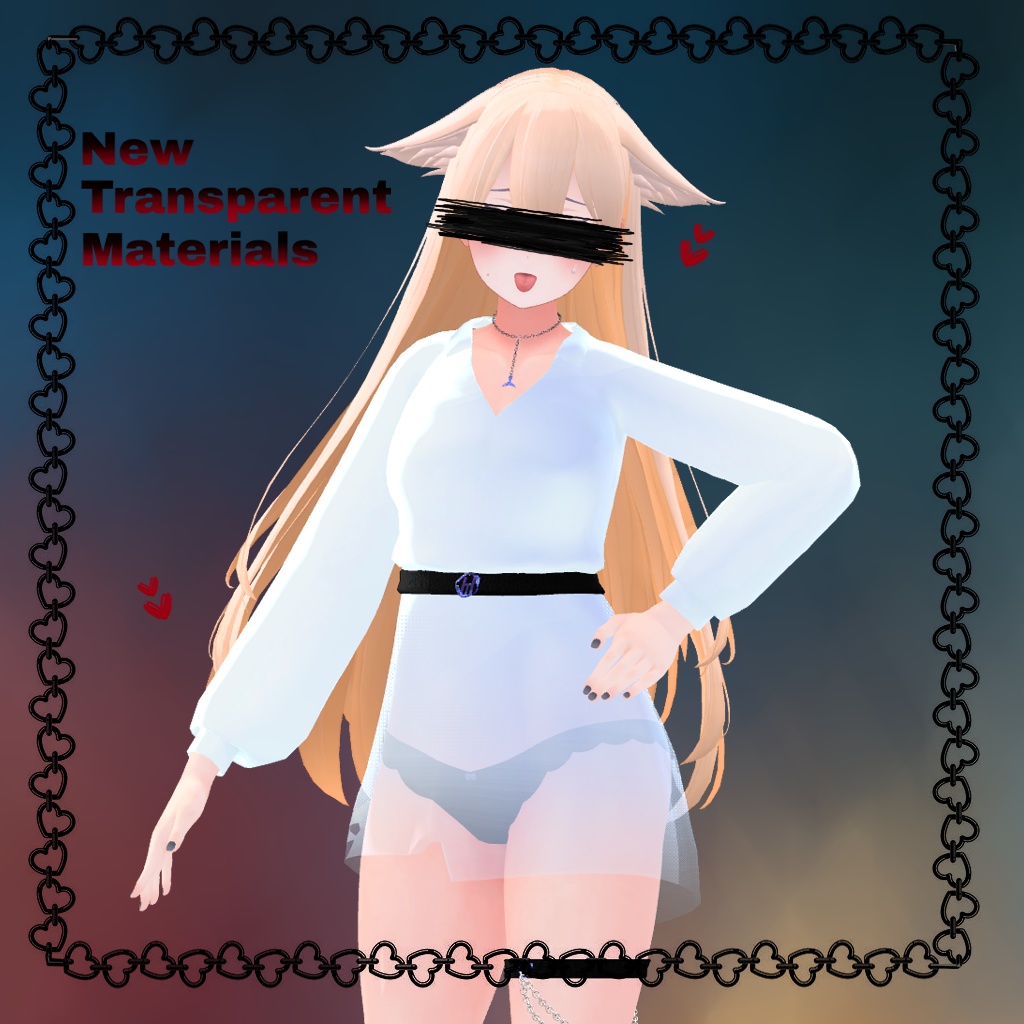 「桔梗」 (Kikyo) 用【3D衣装モデル】 Belt shirt.v2