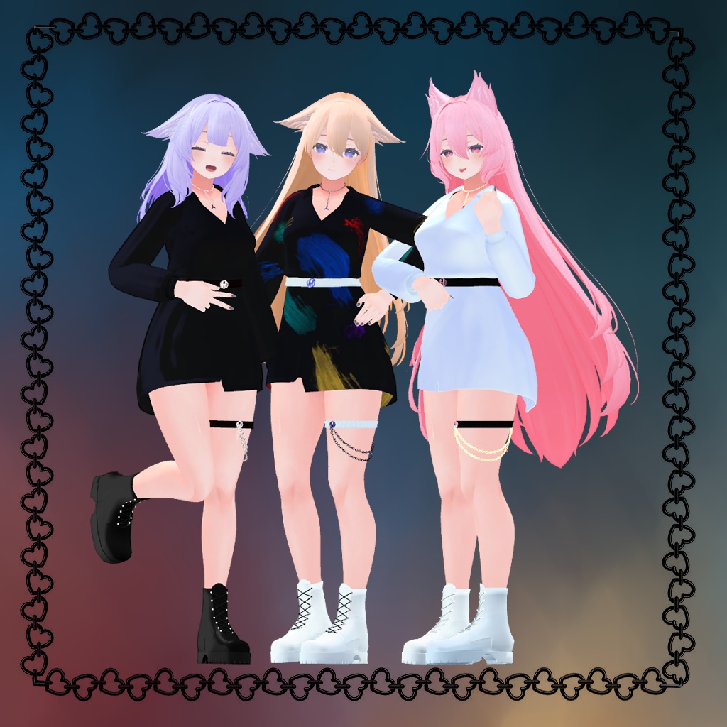 「桔梗」 (Kikyo) 用【3D衣装モデル】 Belt shirt.v2