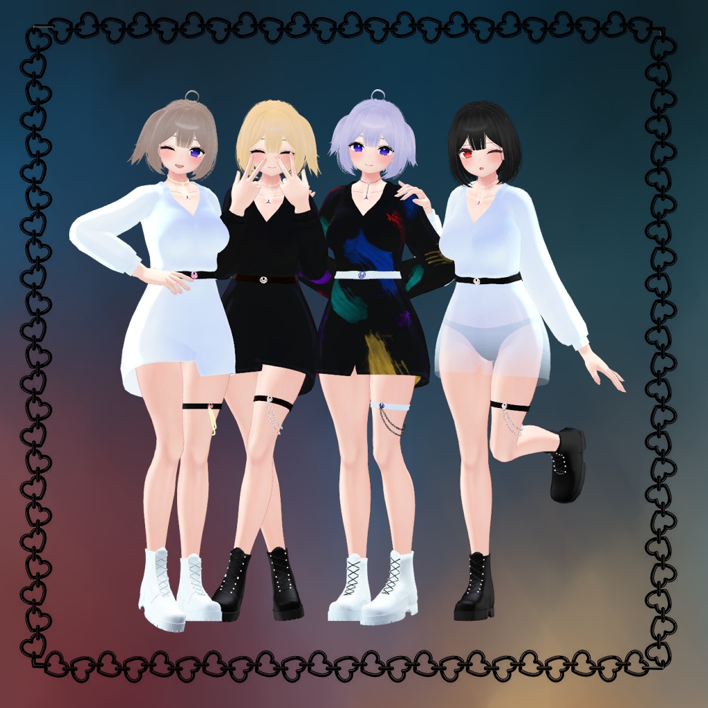 「舞夜」 (Maya) 用【3D衣装モデル】 Belt shirt.v2