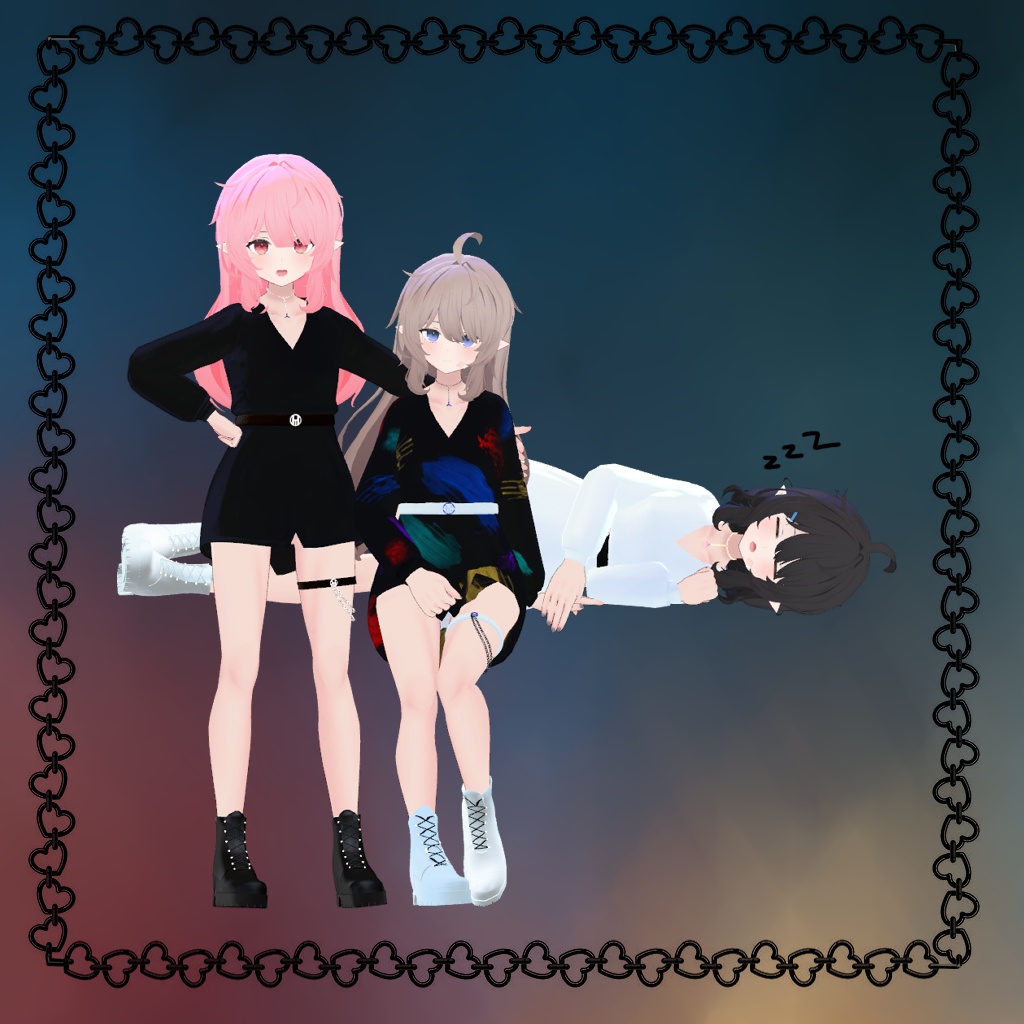 「ナユ」 (Nayu) 用【3D衣装モデル】 Belt shirt.v2