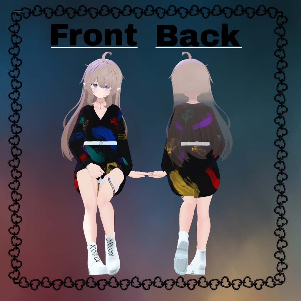 「ナユ」 (Nayu) 用【3D衣装モデル】 Belt shirt.v2