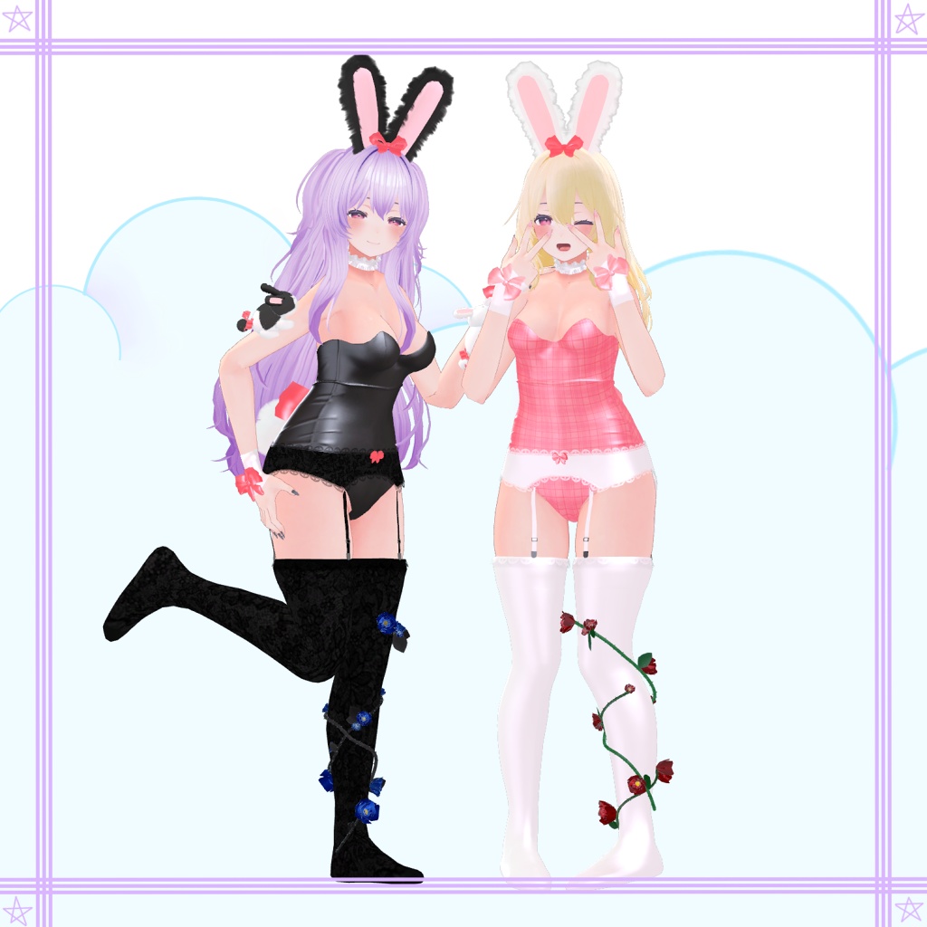 「桔梗」 (Kikyo) 用【3D衣装モデル】 Bunny rose