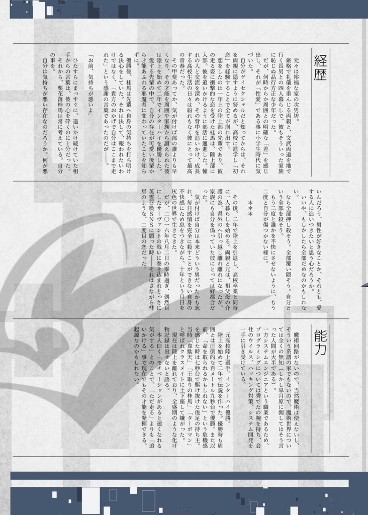 【創作聖杯戦争】FATE/Lyric of Paradox【資料集】