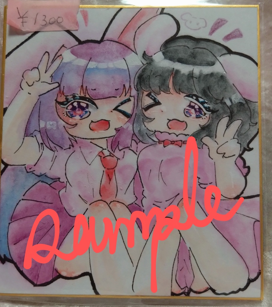 東方project うどんげ×てゐ 色紙(小)