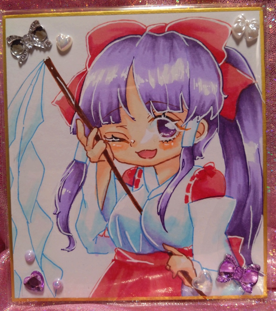 東方Project 旧作 博麗霊夢 色紙(小)