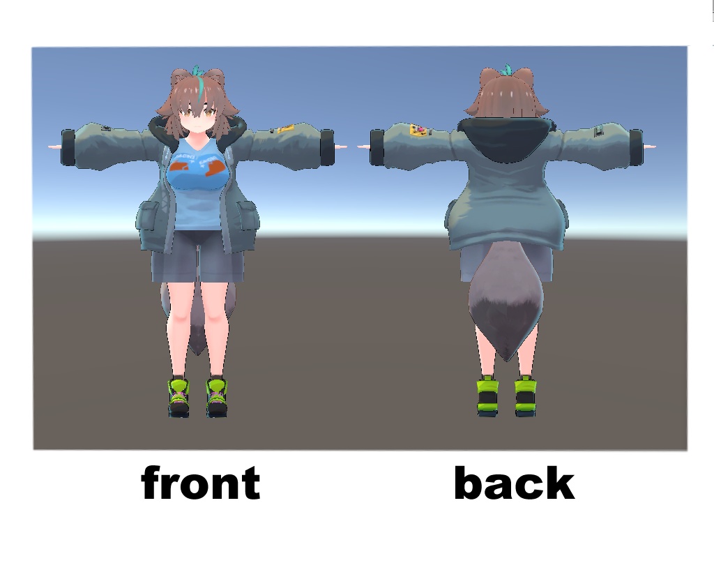 VRChat想定オリジナル3Dモデル「まめだ」