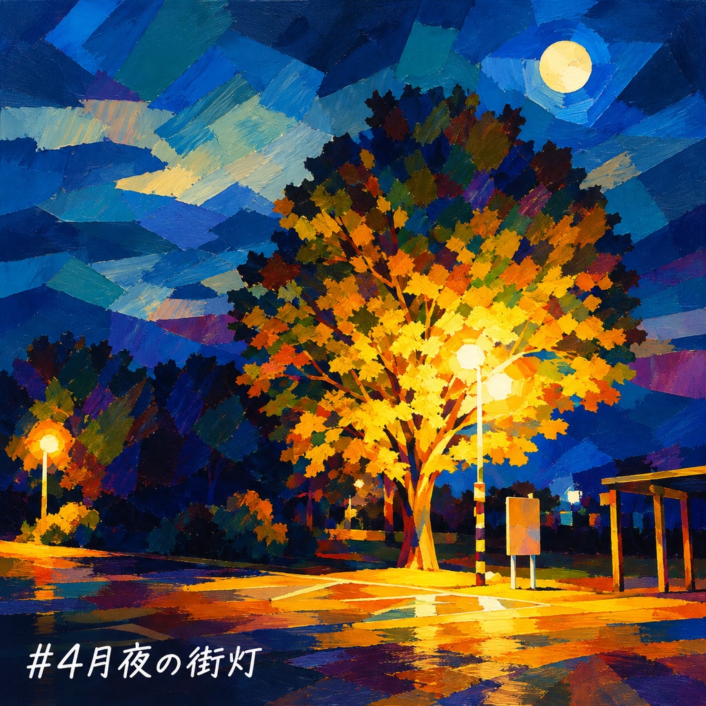 #４  月夜の街灯